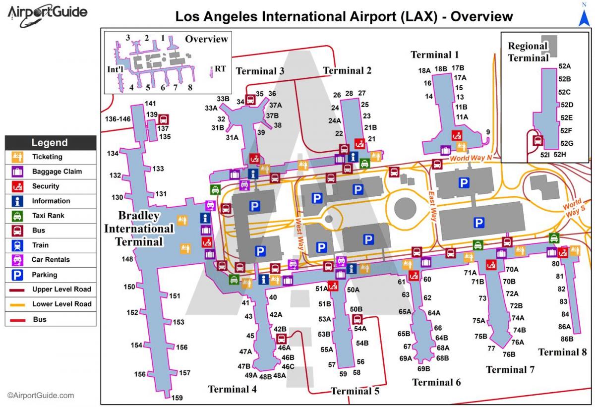 خريطة محطة مطار لوس أنجلوس