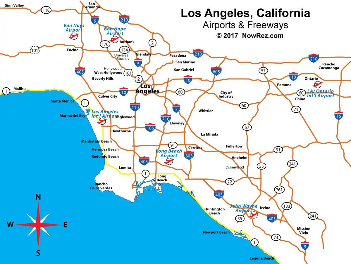 خريطة مطارات لوس أنجلوس