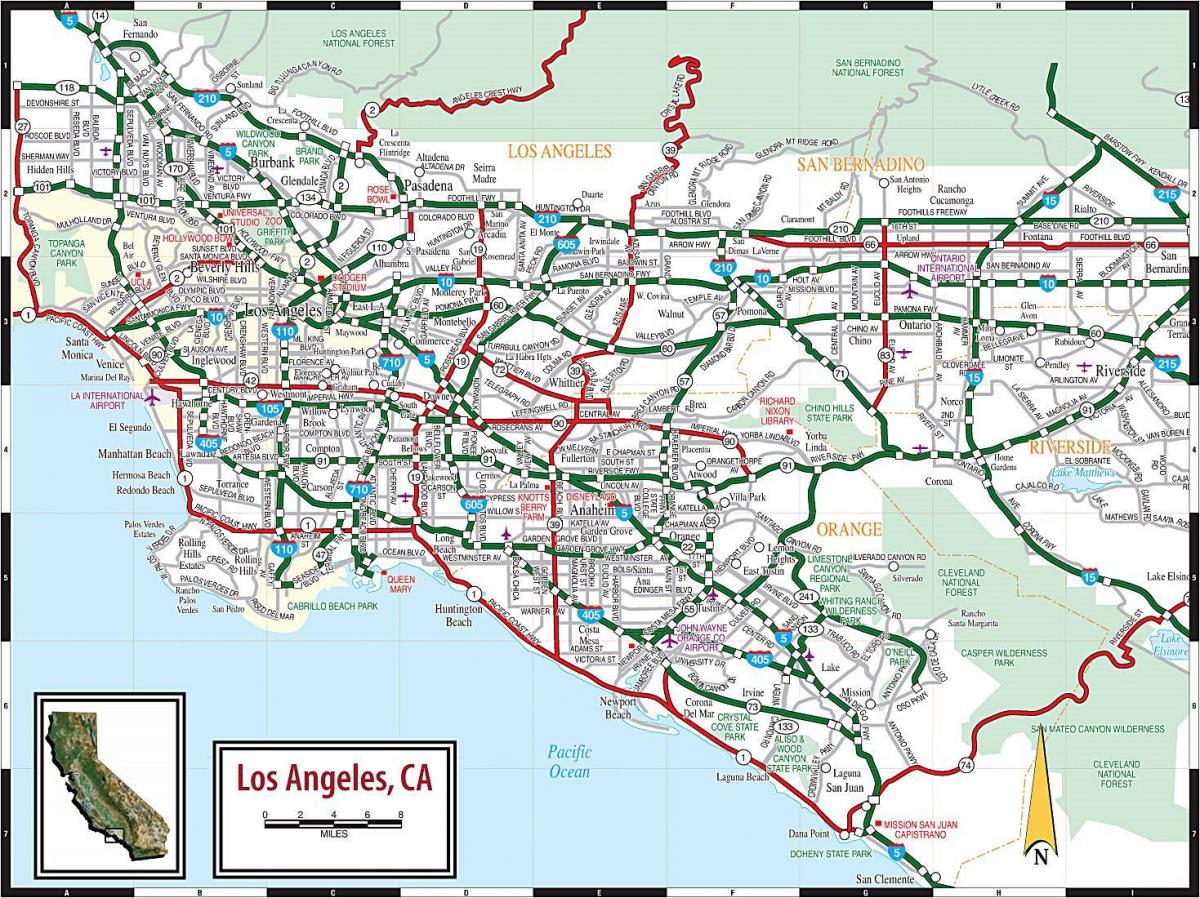 خريطة الطرق في لوس أنجلوس