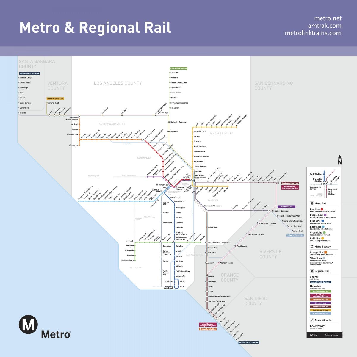 خريطة محطة مترو الأنفاق في لوس أنجلوس