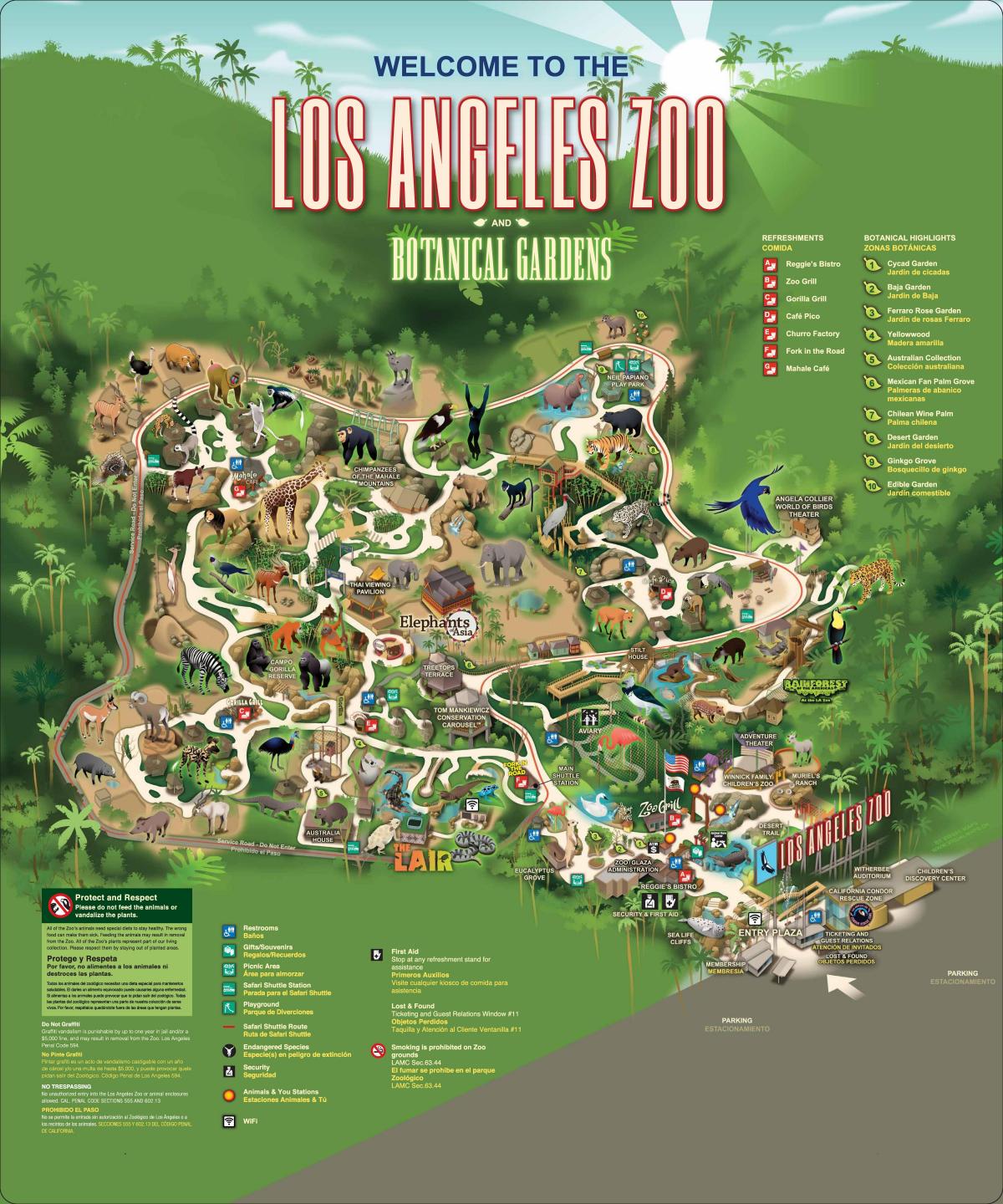 خريطة حديقة لوس أنجلوس